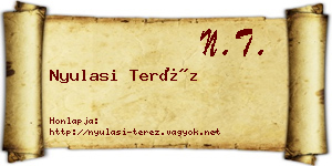 Nyulasi Teréz névjegykártya